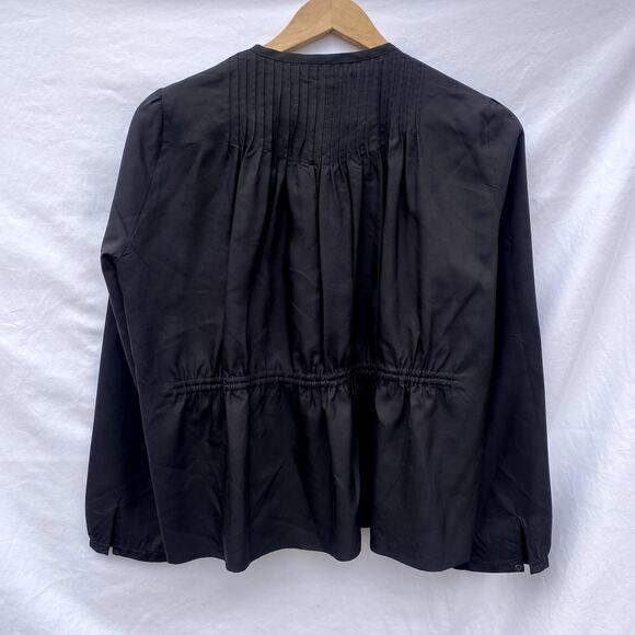 Isabel Marant Long-Sleeve Pintuck-Ruffle Blouse Black - Picture 5 of 8